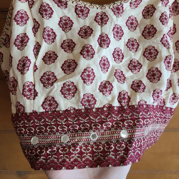 Earthbound Trading Co Boho Floral Medallion Smock Back Tank Top Crop Top Small - Picture 4 of 4